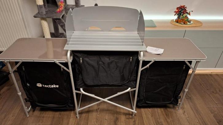 Campingkeuken tectake 172 x 52 x 104 cm, Caravanes & Camping, Meubles de camping, Comme neuf, Armoire de camping, Enlèvement