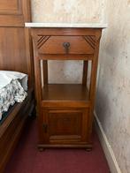 Table de chevet bois et marbre, Huis en Inrichting, Slaapkamer | Nachtkastjes, Ophalen, Gebruikt, Hout