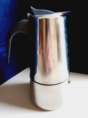 RVS espresso percolator, 2 à 4 tasses, Enlèvement ou Envoi, Comme neuf, Café moulu