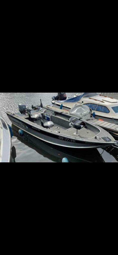 Alumacraft, Watersport en Boten, Vis- en Consoleboten, Gebruikt, 10 tot 30 pk, 3 tot 6 meter, Benzine, Buitenboordmotor, Aluminium