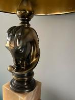 Lamp met bronzen beeld op sokkel, Antiek en Kunst, Ophalen