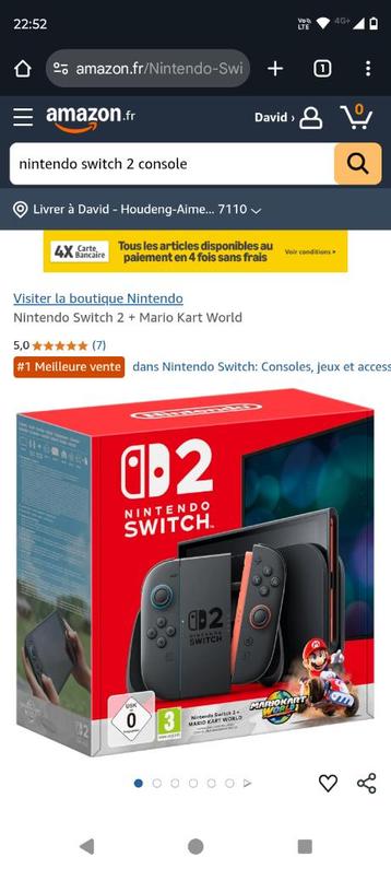 Nintendo switch 2 neuve ( garantie 2 ans )  beschikbaar voor biedingen