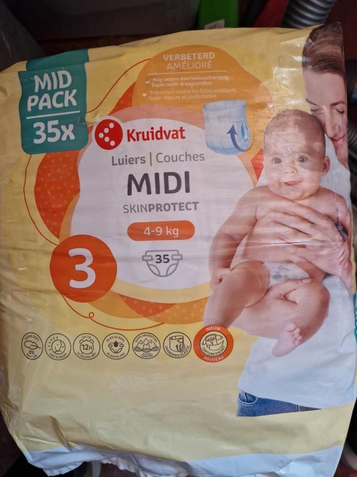 Kruidvat pampers midi 4-9kg, Kinderen en Baby's, Overige Kinderen en Baby's, Nieuw, Ophalen