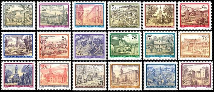 OOSTENRIJK 1984-92 Abdijen en Kloosters Frankeerzegels (18),, Postzegels en Munten, Postzegels | Europa | Oostenrijk, Postfris