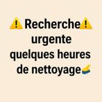 ️ Recherche urgente ️, Offres d'emploi, Emplois | Nettoyage & Services techniques, Horaire variable