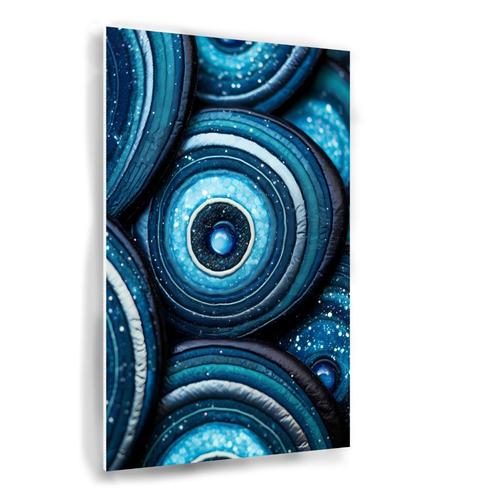 Blauwe schelpen schilderij 40x60cm Forex + Ophangsysteem, Huis en Inrichting, Woonaccessoires | Schilderijen, Tekeningen en Foto's