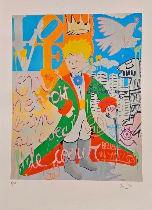 DE KLEINE PRINS ONTMOET INDIANA BASQUIAT EN MATISSE, Antiek en Kunst, Kunst | Litho's en Zeefdrukken, Ophalen of Verzenden