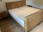 2 persoonsbed in rotan, Huis en Inrichting, Slaapkamer | Bedden, Overige materialen, 180 cm, Bruin, Zo goed als nieuw