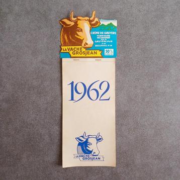 Calendrier fromage vache Grosjean de 1962 - complet, Enlèvement ou Envoi, Comme neuf