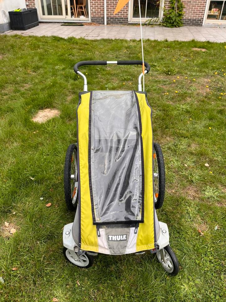 Thule Chariot Cougar 1, Fietsen en Brommers, Fietsaccessoires | Aanhangwagens en Karren, Gebruikt, Kinderkar, Vering, Ophalen