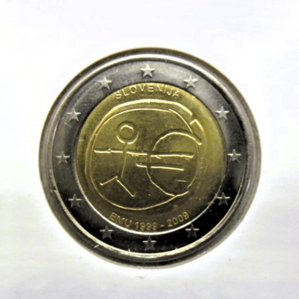 2 euro herdenking Slovenië 2009 „EMU 10 jaar”. UNC., Postzegels en Munten, Munten | Europa | Euromunten, Verzenden, Slovenië, 2 euro