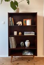 Bibliotheque bois mid century, Maison & Meubles, 25 à 50 cm, Mid century, Avec tablette(s), Comme neuf