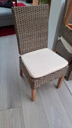 6 rieten eetkamerstoelen, Huis en Inrichting, Ophalen, Gebruikt, Bruin, Riet of Rotan