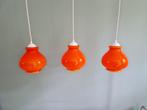 Trio vintage hangers in oranje opaline, 1960-70, Ophalen of Verzenden
