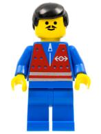 Lego figuur trn072 Red Vest and Zipper / B1, Ophalen of Verzenden, Zo goed als nieuw, Losse stenen, Lego