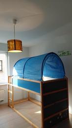 Kinderbed met sterrenhemel, Ophalen, 100 cm, Eenpersoons, Bruin