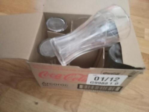 6 x origineel in doos wit gedraaid  coca cola  glas, Verzamelen, Glas en Drinkglazen, Nieuw, Ophalen of Verzenden