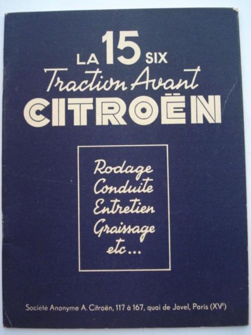Citroën 15 Six Traction Avant Notice 1952 AC 4946, Auto diversen, Handleidingen en Instructieboekjes, Verzenden