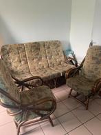 3 kamers te koop vanwege verhuizing, Huis en Inrichting, Fauteuils, Ophalen, Gebruikt, Leer, Cuir style de antiquité