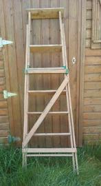 vintage ladder/trapladder 6 treden H 1.50m, Doe-het-zelf en Bouw, Ladders en Trappen, Ladder, Gebruikt, Ophalen