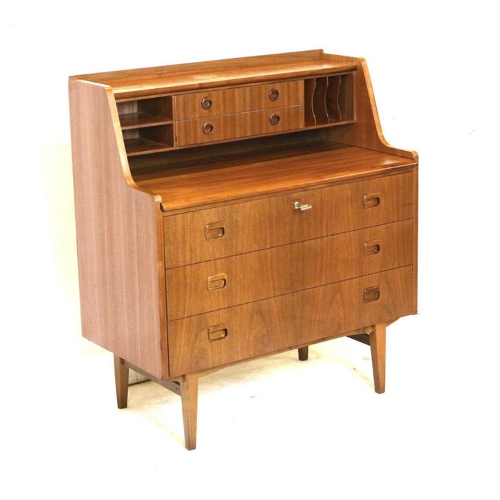 Vintage bureau secretaire jaren '60 '70 midcentury design, Huis en Inrichting, Woonaccessoires | Overige, Verzenden