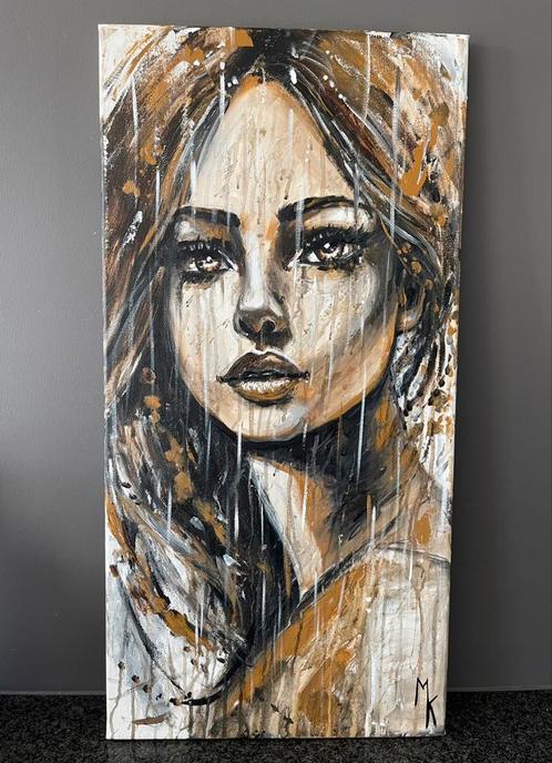 Schilderij knappe dame Mk Art, Antiek en Kunst, Kunst | Schilderijen | Modern, Ophalen