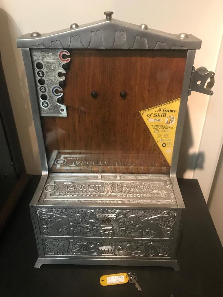 Jeu de comptoir Mills Target, Collections, Machines | Machines à sous, Utilisé, Autres monnaies, Avec clés, Enlèvement