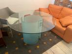 Table design italienne en verre, Comme neuf, 100 à 150 cm, 100 à 150 cm, Rond