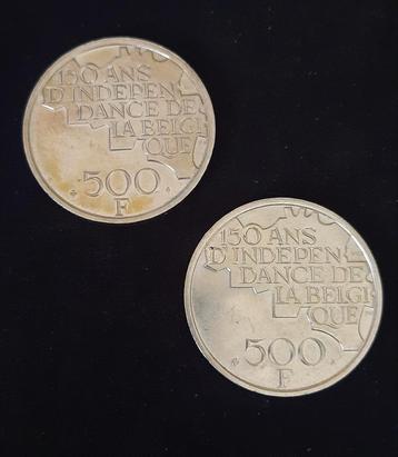 500 Fr - 150 jaar onafhankelijkheid van België FR beschikbaar voor biedingen