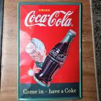 Metalen reclamebord van Coca-Cola, Verzamelen, Ophalen of Verzenden, Reclamebord