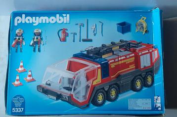 Service d'incendie de l'aéroport playmobil 5337 avec lumière disponible aux enchères