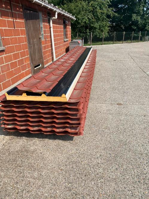 8 geïsoleerde dakpanplaten rood - 1,20 x 5,35m, Doe-het-zelf en Bouw, Dakpannen en Dakbedekking, Gebruikt, Dakplaat of Dakpanplaat