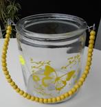 GROTE GLAZEN POTTEN WINDLICHT MET DECOR VLINDER EN HENGSEL, Huis en Inrichting, Ophalen of Verzenden, Nieuw, Glas, Minder dan 50 cm