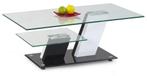 Glazen salontafel Salamander, hoogglans wit / zwart NIEUW, Huis en Inrichting, Nieuw, Glas, 55 tot 75 cm, Rechthoekig