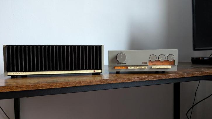 Quad 33 + Quad 405 Vintage hifi set, Audio, Tv en Foto, Versterkers en Ontvangers, Zo goed als nieuw, Stereo, 60 tot 120 watt