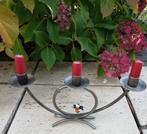 Kandelaar 3 armen smeedijzer, Huis en Inrichting, Ophalen of Verzenden, Zo goed als nieuw, Kandelaar