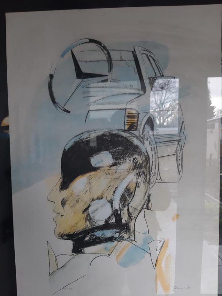 Aquarel Mercedes 50 jaar België, Auto diversen, Handleidingen en Instructieboekjes, Ophalen