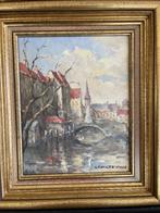 Olieverfschilderij "Brugge" van Omer Lewille, Antiek en Kunst, Ophalen of Verzenden
