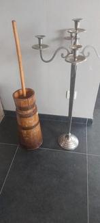 Antieke houten boterton met metalen ringen 19de eeuws, Antiek en Kunst, Ophalen of Verzenden