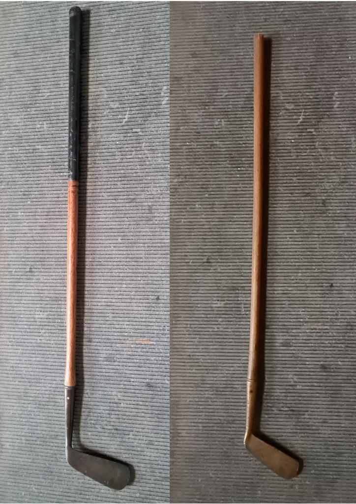 2 X SPECIAL PYRAMID Brass golf putter 20'-'30ies, Sport en Fitness, Golf, Gebruikt, Club, Overige merken, Ophalen of Verzenden