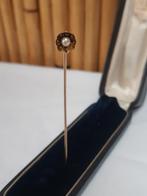 Oude gouden dasspeld met kleine parel, vintage 1930, Handtassen en Accessoires, Antieke sieraden, Overige materialen, Verguld
