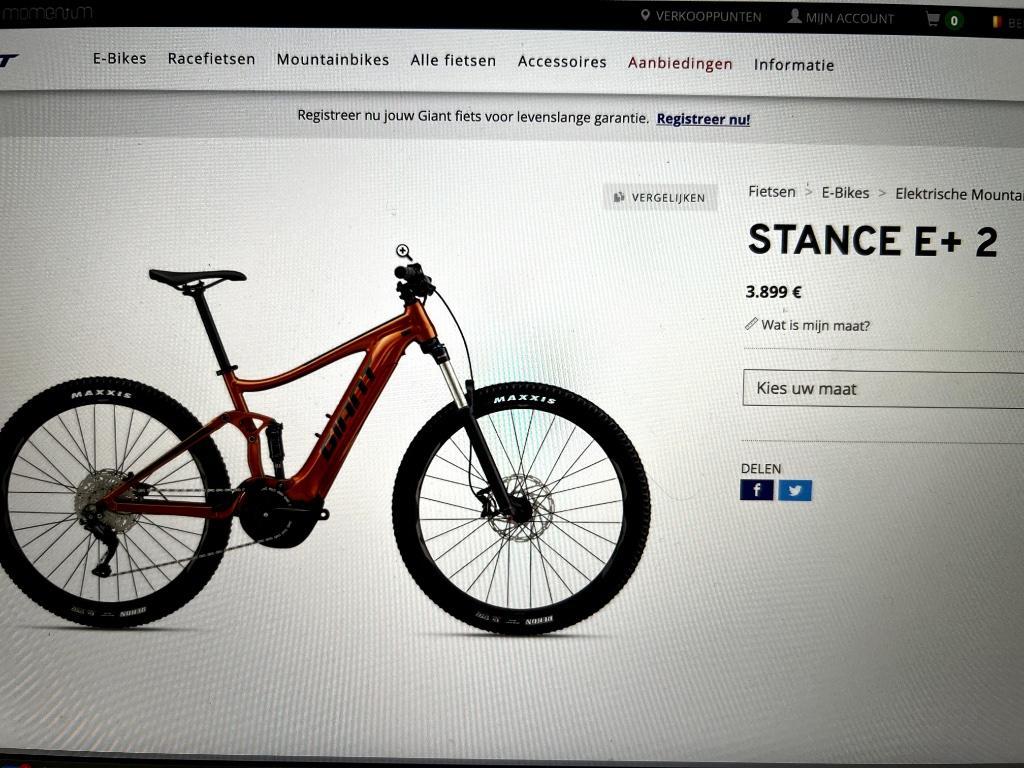 Vtt électrique discount giant stance e+