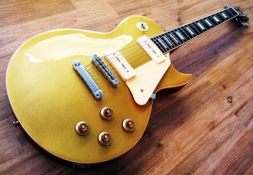 Harley Benton Les Paul P90 Gold Top, Muziek en Instrumenten, Snaarinstrumenten | Gitaren | Elektrisch, Zo goed als nieuw, Solid body