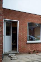 Witte buitendeur met dubbele beglazing, Ophalen, Gebruikt, 80 tot 100 cm, Buitendeur