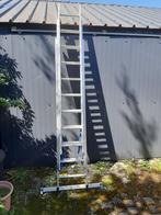 aluminium uitschuifladder 3x9 treden, Ladder, Opvouwbaar of Inschuifbaar, Zo goed als nieuw, 4 meter of meer