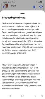 Hondenfietsmandje ,Flamingo Wilgen bruin, Dieren en Toebehoren, Ophalen