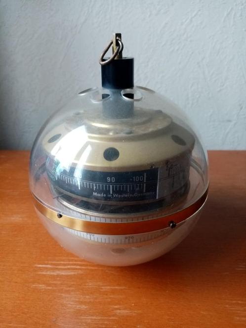 Sputnik globe deco barometer weerstation W.Duitsland jaren 6, Audio, Tv en Foto, Weerstations en Barometers, Gebruikt, Barometer