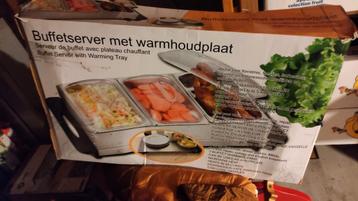 Buffet warmer met 3 schalen en warmhoudplaat  beschikbaar voor biedingen
