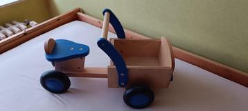 remorque à vélo en bois/vélo cargo, Enlèvement ou Envoi, Comme neuf, Jouet à Rouler ou à Bascule