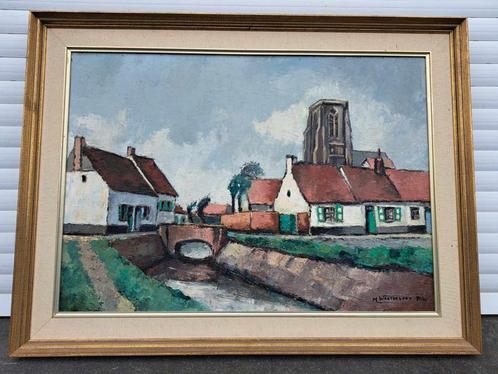 huile sur toile Lissewege signe Maurice WAETERLOOS, Antiek en Kunst, Kunst | Schilderijen | Klassiek, Ophalen of Verzenden
